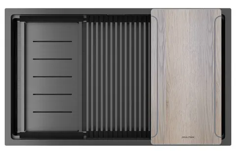 Кухонная мойка Paulmark Next-multi sink 74 UNI (740*450) Вороненая сталь GM